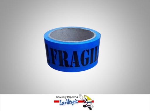[CEFAZUL] CINTA DE EMBALAJE FRAGIL IMPRESO FONDO AZUL 45MTS UND MARCA S/M