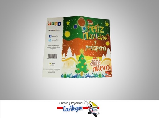 [7593227000074] TARJETA DE REGALO 8.5X15.5 CM NAVIDAD MARCA TEKI