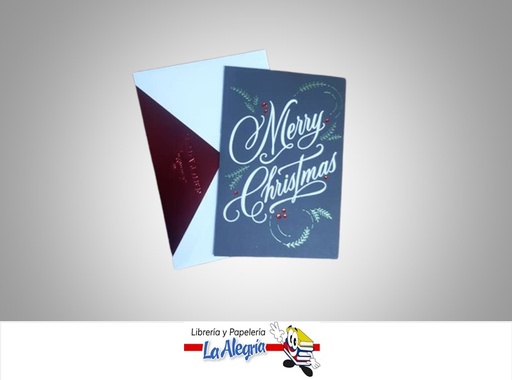 [TDR1029] TARJETA DE REGALO MERRY CHRISTMAS SIGNATURE FONDO NEGRO UND MARCA HALLMARK