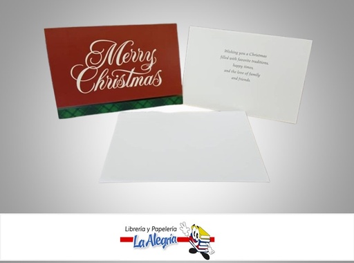 [IMW2317] TARJETA DE REGALO MERRY CHRISTMAS VINO TINTO UND  MARCA HALLMARK