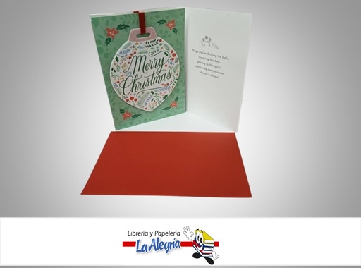 [XPX1383] TARJETA DE REGALO MERRY CHRISTMAS BAMBALINA UND MARCA HALLMARK
