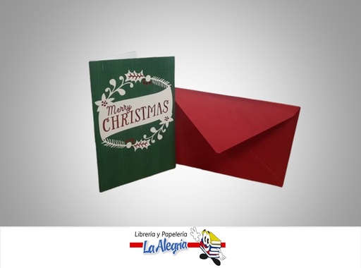 [TDR2284] TARJETA DE REGALO CORONA MERRY CHRISTMAS UND MARCA HALLMARK