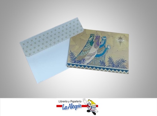 [TDR2297] TARJETA DE REGALO REYES MAGOS FONDO DORADO UND MARCA HALLMARK