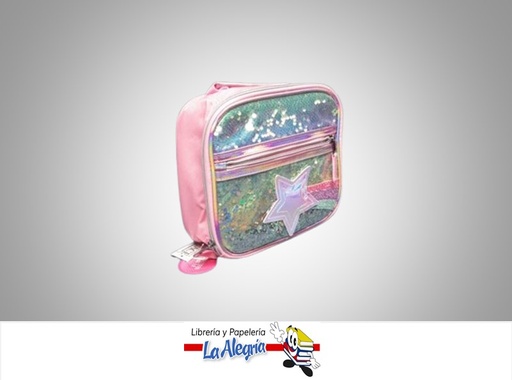 [197710337196] LONCHERA BOLSILLO DE CONFETI ROSA PASTEL ESTRELLA UND MARCA NIKO IMPORT