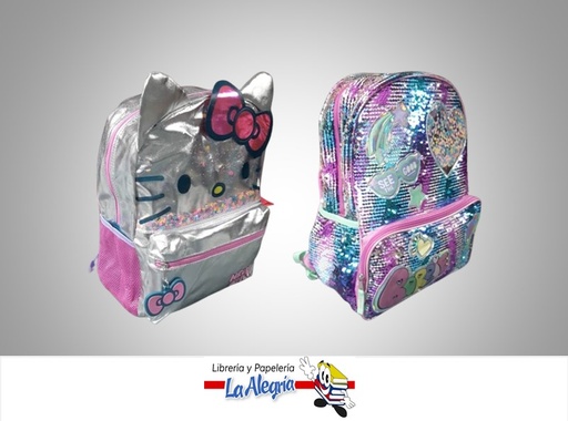 [MR003] MORRAL DE HELLO KITTY Y LENTEJUELAS REVERSIBLES PARA NIÑA UND MARCA NIKO IMPORT