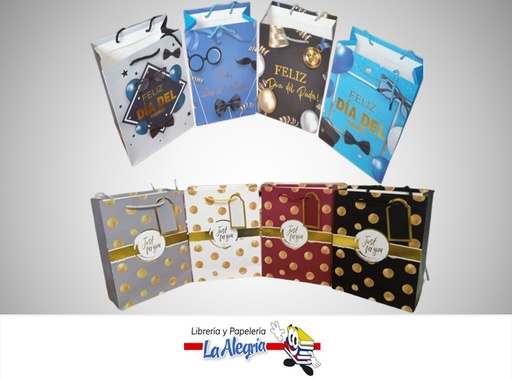 [6956612601033] BOLSA DE REGALO JUST FOR YOU/FELIZ DIA DEL PADRE 18X24CM MARCA S/M