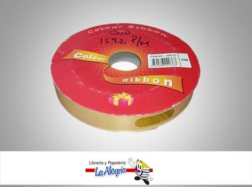 [CR1592006] CINTA DE REGALO 15MM AMARILLO CLARO X METRO MARCA GIFT RIBBON