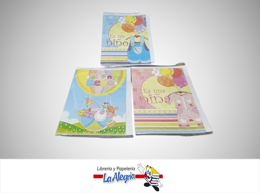 [A1BA020] TARJETA DE REGALO BABY SHOWER 13X18 CM A1-BA020 MARCA TEKI