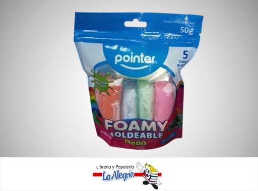 [7453038480031] FOAMI MOLDEABLE 50GR PAQ. 5 COLORES NEON SLC-5N-50GMARCA POINTER