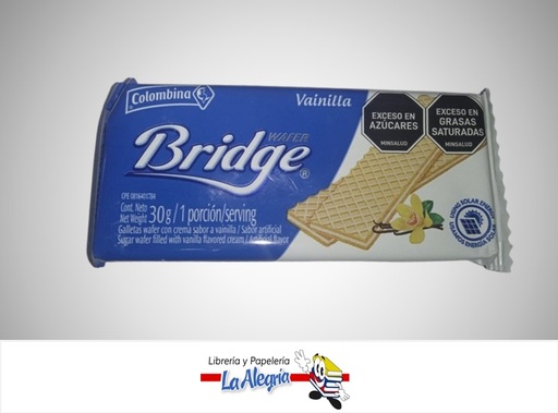 [7702011271563] BRIDGE VAINILLA WAFFER 30G MARCA COLOMBINA