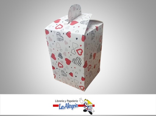 [TREVI3AMTB] CAJA DE REGALO TREVI N°3 AMORE TIPO B 11.2X11.2X16CM CORAZONES MARCA PRESTO PACK