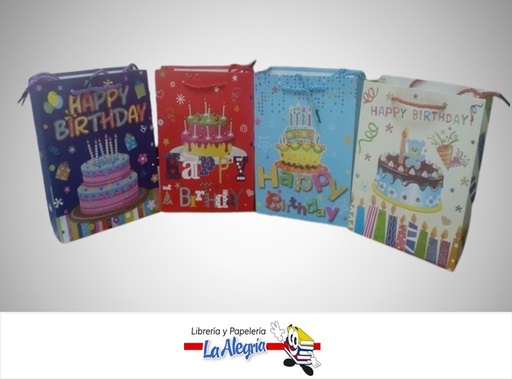 [4561202100388] BOLSA DE REGALO HAPPY BIRTHDAY EF-2327L-1; 26X32X10 CM MARCA S/M