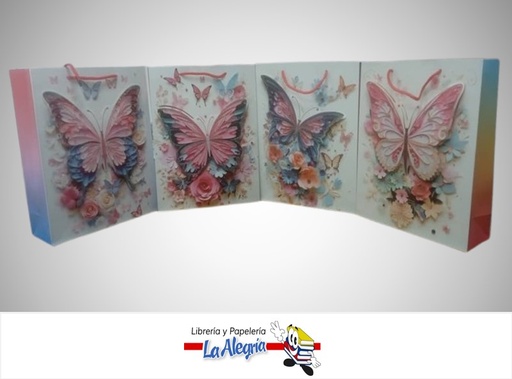 [6956612600463] BOLSA DE REGALO MARIPOSAS LT-7029M-2 26X32X10 CM MARCA S/M