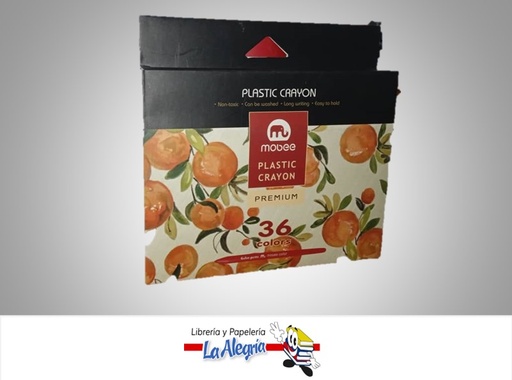 [6970840601665] LAPICES DE COLORES PLASTICOS MB 36 COLORES ERGONOMICO-TRIANGULAR LARGO 120MM. MARCA MOBEE