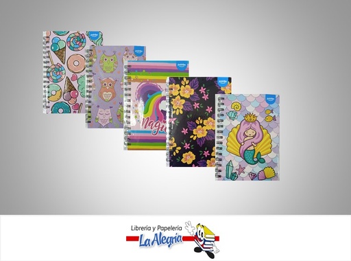 [7453078521107] LIBRETA NOTA ESPIRAL ESTAMPADO NB620G; 14.6X21 CM MARCA POINTER