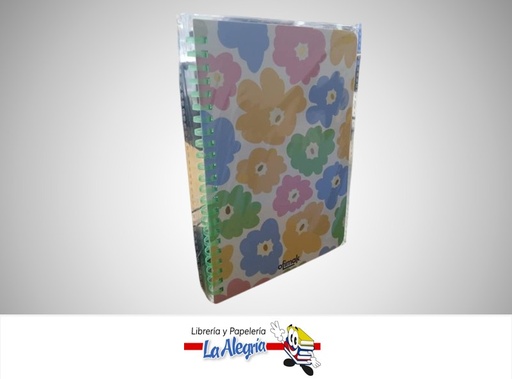[641956820207] LIBRETA ESPIRAL 1 MATERIA 2 DISEÑOS FLORES OK668-2 MARCA OFIMAK