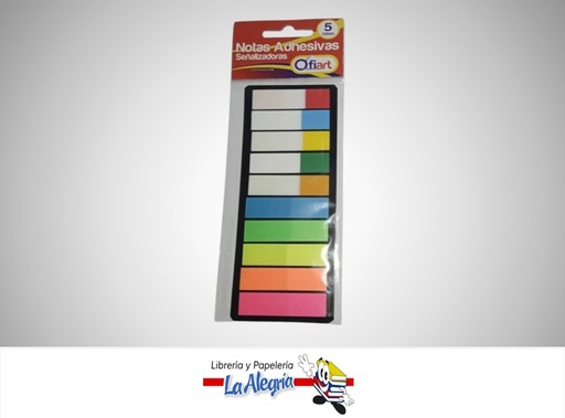 [720171614317] MARCADOR PAGINAS ADHESIVOS OF-033; 11X15.5MM PQ 250 UND COLORES VARIOS MARCA OFIART