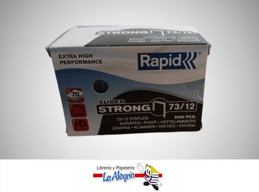 [7313468908003] GRAPA LISA 12MM 73/12 X5000 SUPER STRONG CARTONERA MARCA RAPID