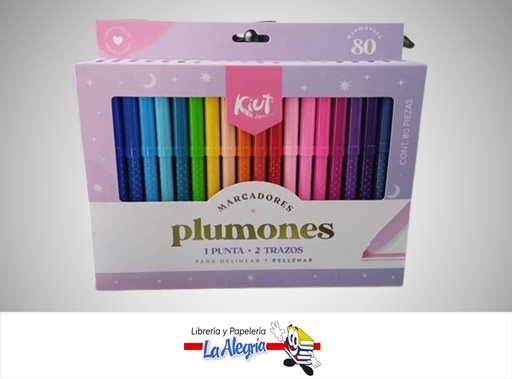 [7702111683914] MARCADOR LAVABLE CAJA 80 COLORES MARCA KIUT