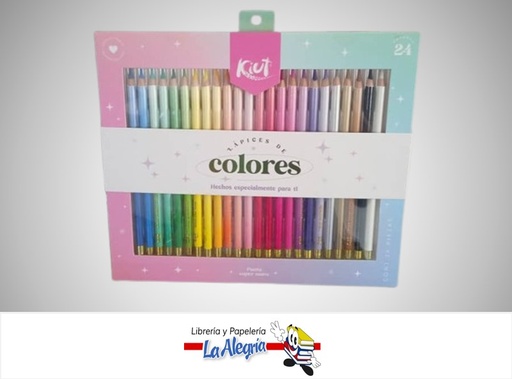 [7702111603516] LAPICES DE COLORES PUNTA SUPER SUAVE CAJA 24 COLORES MARCA KIUT