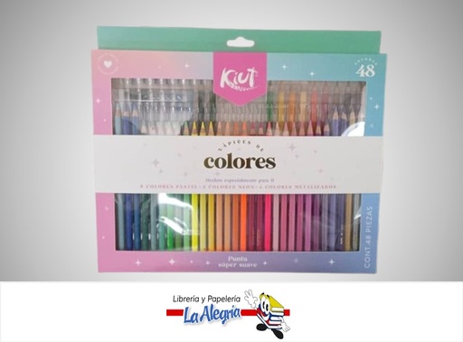 [7702111683884] LAPICES DE COLORES PUNTA SUPER SUAVE CAJA 48 COLORES MARCA KIUT