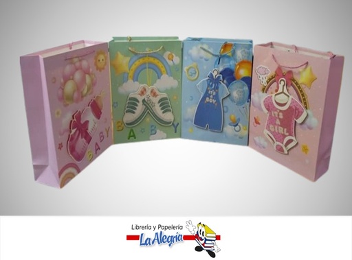 [8606180431065] BOLSA DE REGALO ESCARCHADA BABY 32X26X10 CM UND MARCA S/M