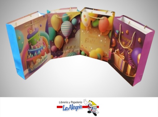 [6985300201231] BOLSA DE REGALO HAPPY BIRTHDAY 32X26X10 CM UND MARCA S/M