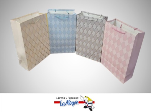 [6972526720240] BOLSA DE REGALO DIAMANTE 32X26X10 CM UND MARCA S/M