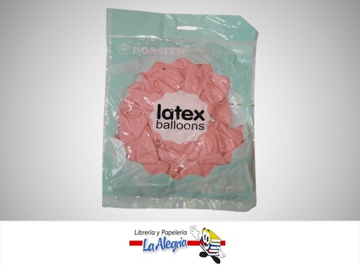 [GLP125061] GLOBO R12" LATEX PASTEL ROSADO PAQ DE 50 UND  MARCA BOSSITO