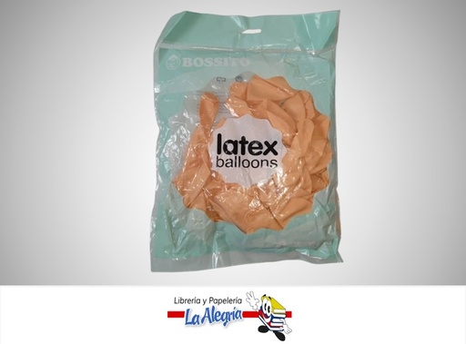 [GLP125018] GLOBO R12" LATEX PASTEL NARANJA PAQ DE 50 UND MARCA BOSSITO