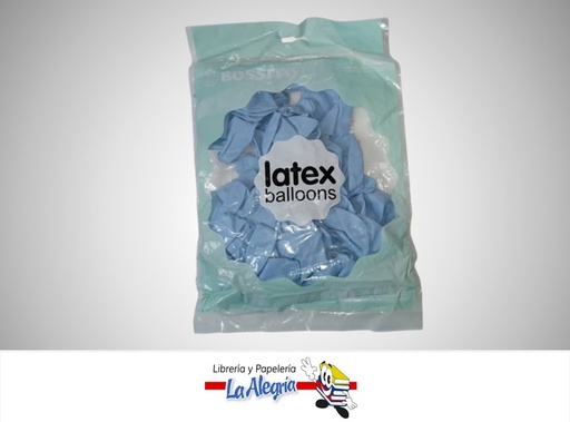 [GLP125010] GLOBO R12" LATEX PASTEL AZUL PAQ DE 50 UND MARCA BOSSITO