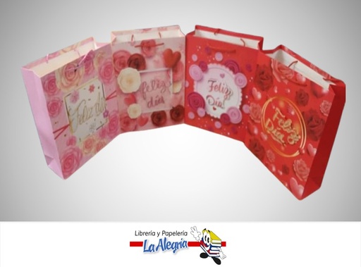[4750324703915] BOLSA DE REGALO ESCARCHADA FELIZ DIA 18X23X10 CM UND MARCA S/M