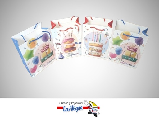 [6956612600623] BOLSA DE REGALO ESCARCHADA FELIZ CUMPLEAÑOS 18X23X10 CM UND MARCA S/M