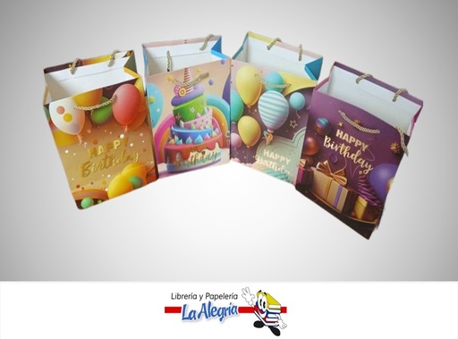 [6985300201248] BOLSA DE REGALO HAPPY BIRTHDAY 18X23X10 CM UND MARCA S/M