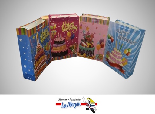 [6978022210056] BOLSA DE REGALO ESCARCHADA HAPPY BIRTHDAY 30X12X41 CM UND MARCA S/M