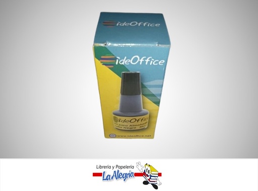 [6854084390465] TINTA PARA ALMOHADILLA GOTERO NEGRO 30ML UND MARCA IDEOFFICE