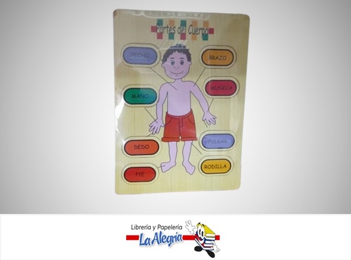 [7827453852641] ROMPECABEZA MADERA JUEGO DIDACTICO PARTES DEL CUERPO NIÑO 85264 MARCA STARMATE