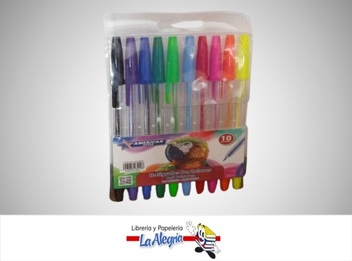 [7453068234208] BOLIGRAFO DE COLORES AS4036 PAQ 10 UND MARCA STARMATE