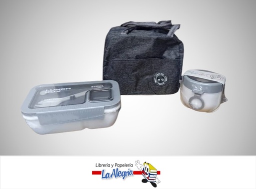 [7453116026830] LONCHERA TERMICA CON VIANDA 850 ML CON CUBIERTOS Y SOPERA 600 ML PLASTICA  LHC-1536 MARCA STARMATE