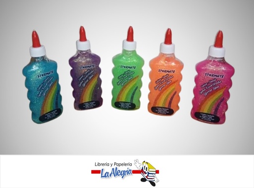 [7453068220393] PEGA ESCARCHADA 177ML COLORES SURTIDOS STR-2122 MARCA STARMATE