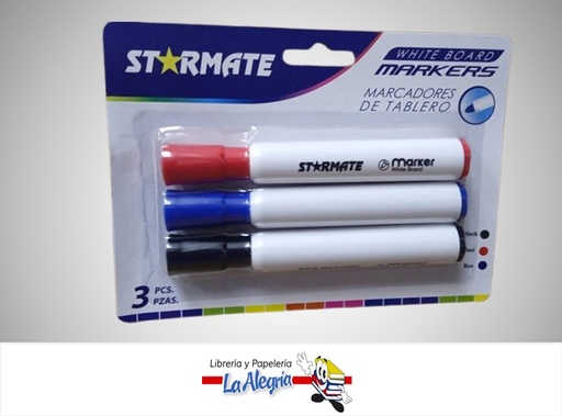 [7453068246171] MARCADOR ACRILICOS PARA PIZARRA STR-2166 PAQ. 3 PZAS MARCA STARMATE
