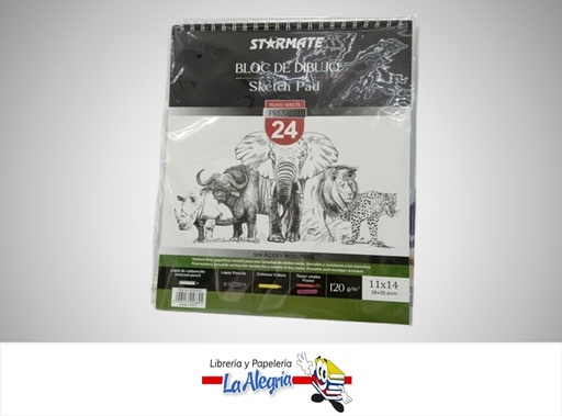 [7453116046845] BLOCK DE DIBUJO A3 24 HOJAS 120G STR-2373 MARCA STARMATE
