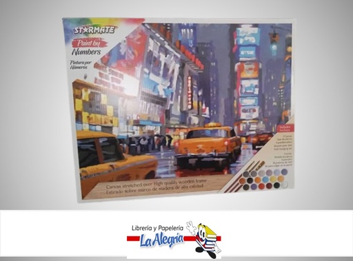 [7453116049624] LIENZO CANVAS CON DISEÑO GUIA 40X50CM CONTIENE PINTURA Y PINCELES STR-2385 MARCA STARMATE