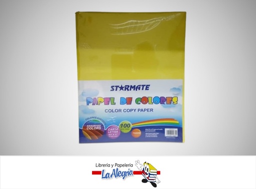 [7453089146894] PAPEL CARTA 75GR COLORES SURTIDOS PAQ 100 HOJAS STR-5012 MARCA STARMATE