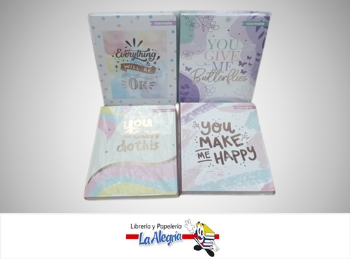 [7453126225582] LIBRETA COSIDA NIÑAS 100 HOJAS 1 LINEA STR-7115 MARCA STARMATE