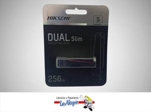 [6974202726744] PENDRIVE DATA TRAVEL EXODIA 256 GB 3.2 USB DUAL SLIM MARCA HIKSEMI